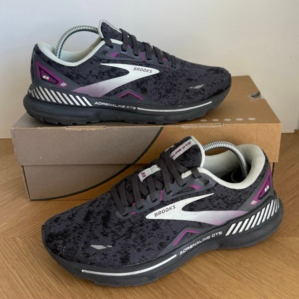 Brooks Adrenaline 23 Grey/Teal Women’s Running Sneakers - SZ 8 - Picture 3 of 15